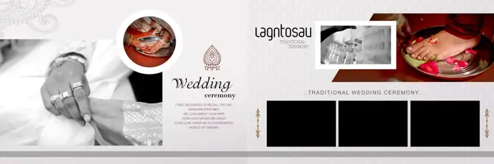 12x36 Wedding Album PSD in Stylish Damask Texture Style