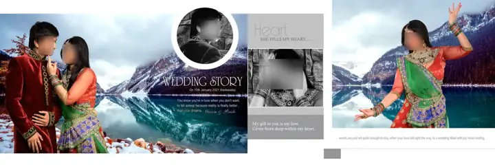 12x36 Wedding Album PSD in Traditional Geometric Lines Style