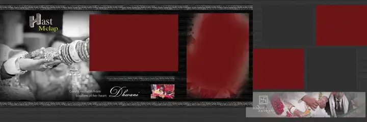 12x36 Wedding Album PSD in Traditional Glitter Accents Style