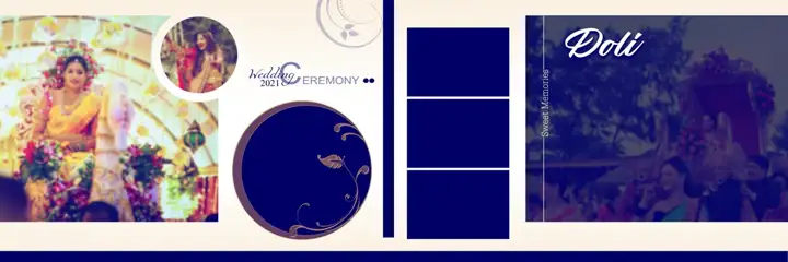 12x36 Wedding Album PSD in Traditional Paisley Pattern Style