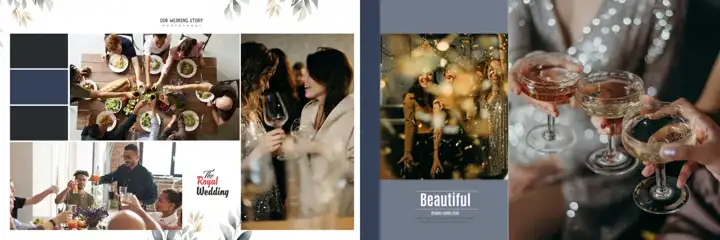 12x36 Wedding Album PSD in Vibrant Floral Border Style