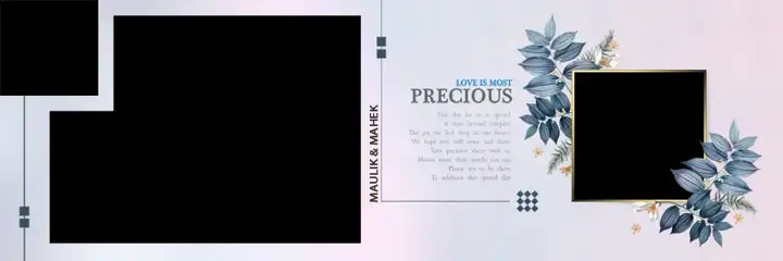 12x36 Wedding Album PSD in Vibrant Geometric Lines Style