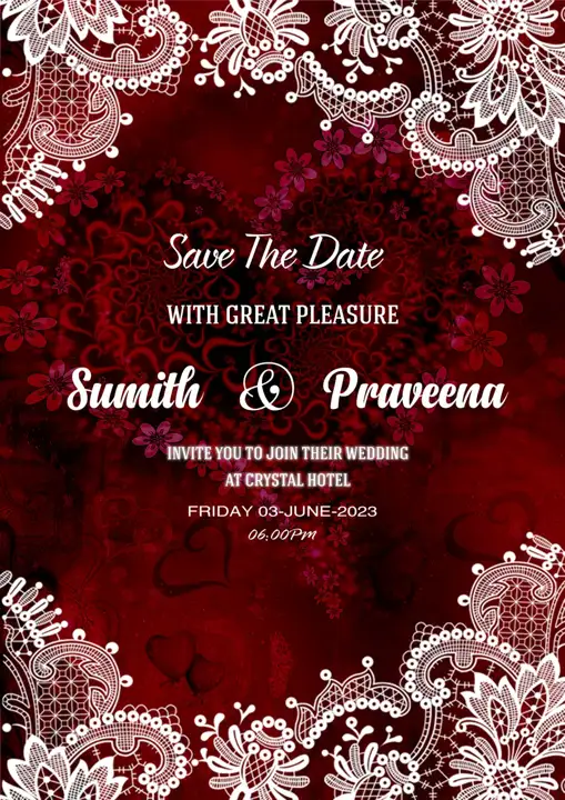 12x36 Wedding Invitation PSD in Cinematic Floral Border Style