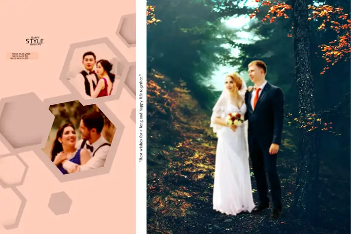 16x24 Indian Wedding Album Cover PSD in Artistic Brush Strokes Style