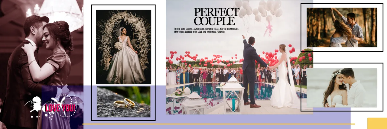 Elegant Wedding Album 12x36 PSD Template