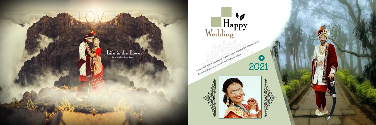 Timeless Karizma Wedding Album 12x36 PSD Template