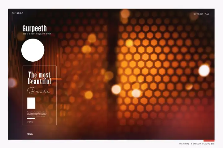 18x24 Photo Album PSD in Rich Maroon Bokeh Lights Style