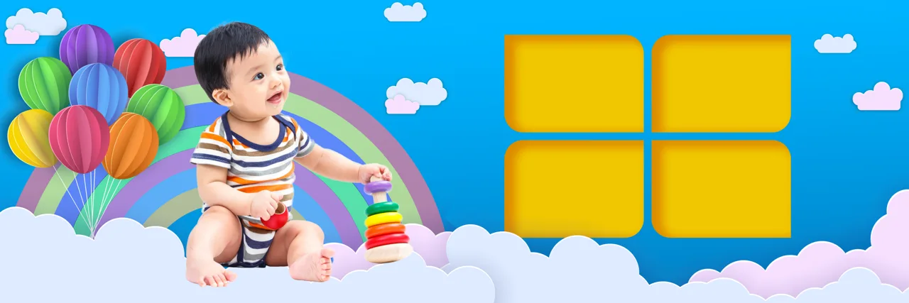 Soft Birthday & Baby Album 12x36 PSD Template