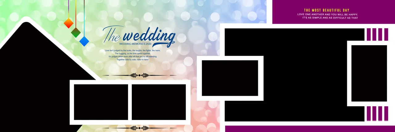 Modern Studio Wedding Album 12x36 PSD Template