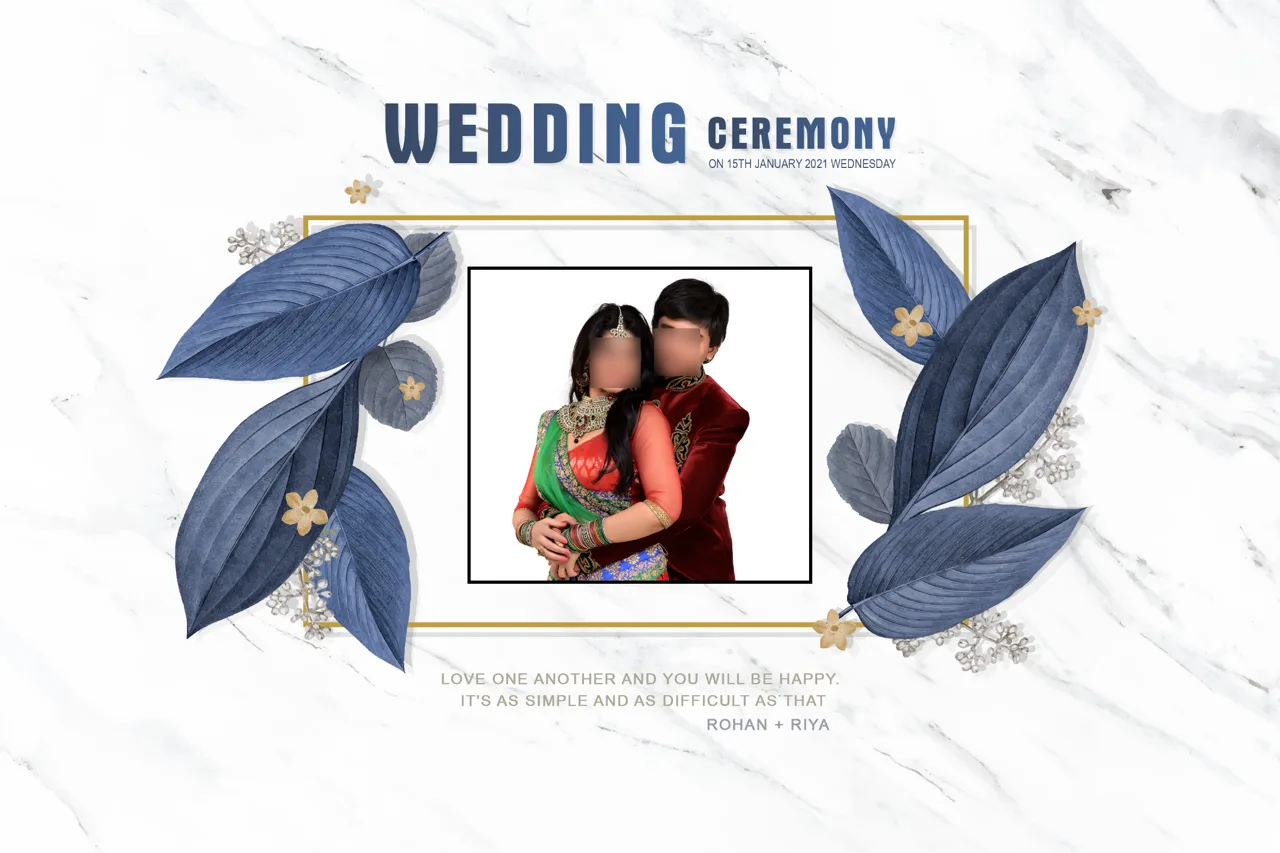 Luxury Wedding Album Cover 12x18 PSD Template