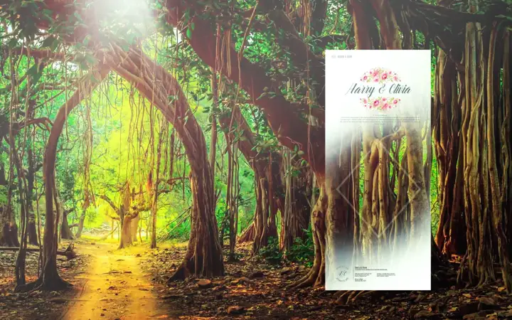 Album Background PSD in Classic Temple Motif Style