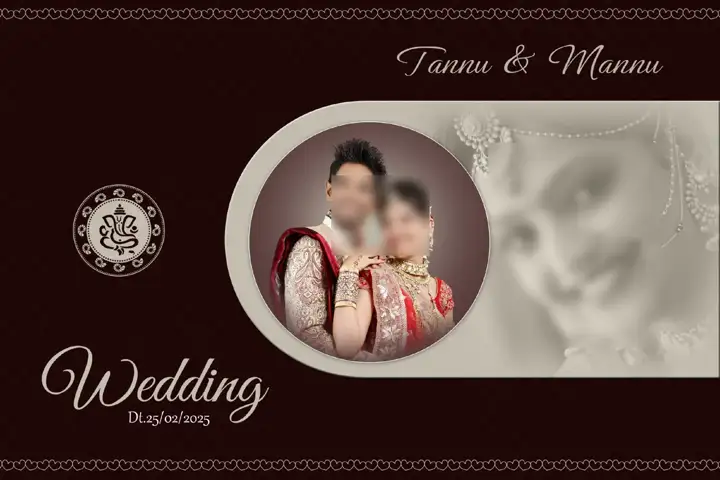 Artistic Album Cover 12x18 PSD for Wedding – Gold Frame