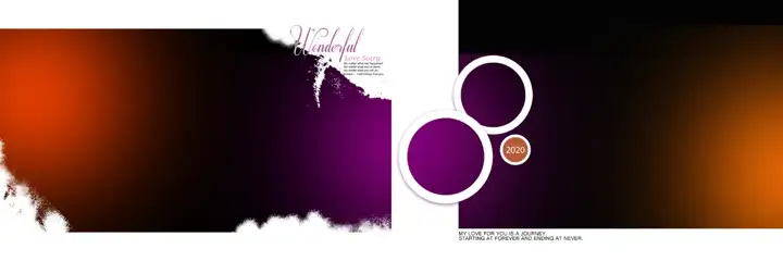 Artistic & Bright Wedding Album 12x36 PSD with Pastel Clouds