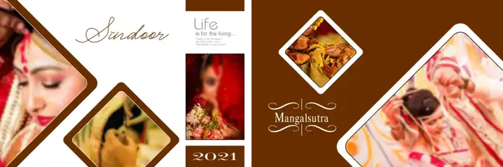 Artistic Geometric Lines Wedding Album 12x36 PSD