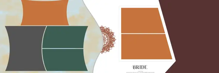 Artistic Indian Wedding Album 12x36 PSD with Gold Frame