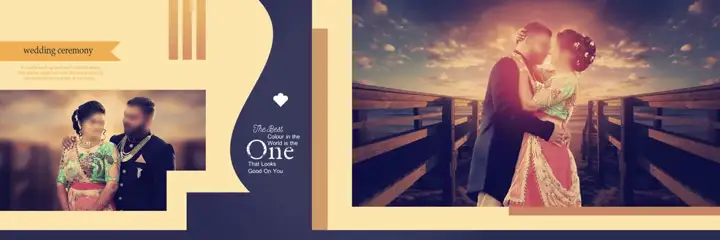 Artistic Karizma Wedding Album 12x36 PSD with Floral Border
