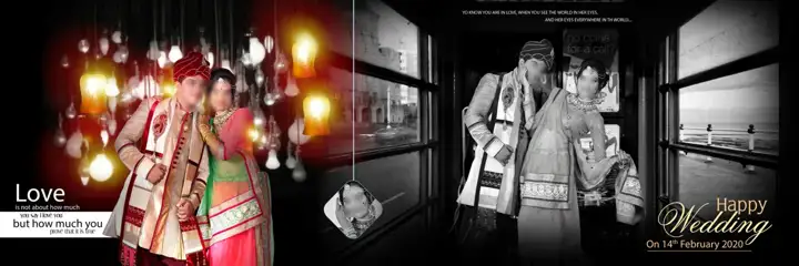 Artistic Muslim Wedding Album 12x36 PSD with Bokeh Lights