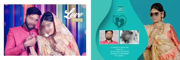 Artistic Pre-Wedding Album 12x36 PSD with Rose Petals