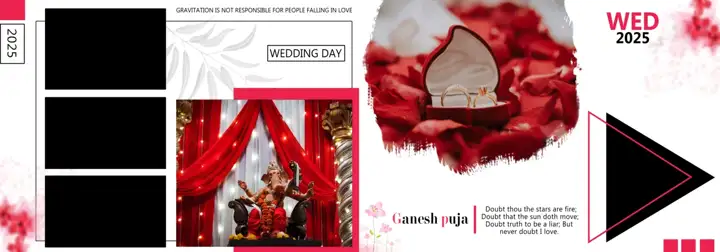 Artistic Wedding Album 14x40 PSD – Geometric Lines