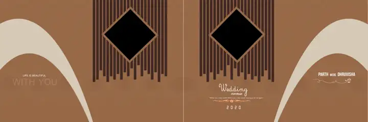 Artistic Wedding Album Cover PSD with Lace Ornaments