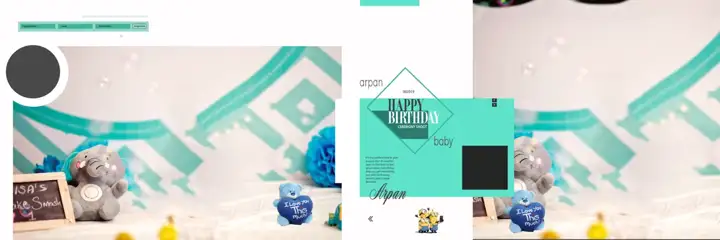 Birthday Album Background PSD in Royal Vintage Frame Style