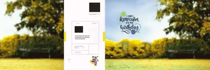 Birthday Album Background PSD – Stylish Brush Strokes Design