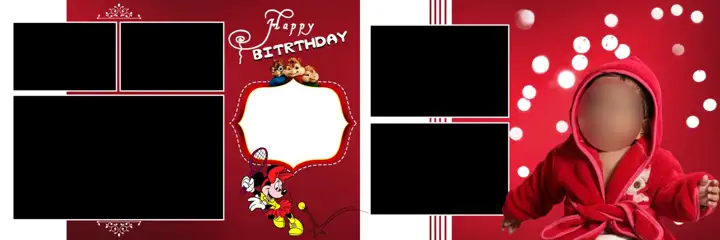 Birthday & Baby Album 12x36 PSD – Ornate Lotus Design