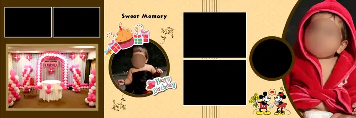 Birthday & Baby Album 12x36 PSD – Regal Bokeh Lights Design