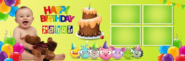 Birthday & Baby Album 12x36 PSD – Traditional Lotus Design