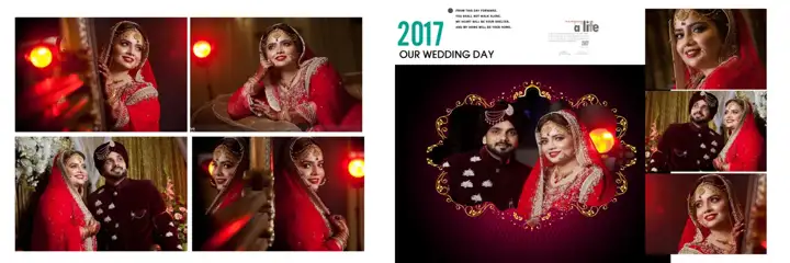 Bright Glitter Accents Wedding Album 12x36 PSD