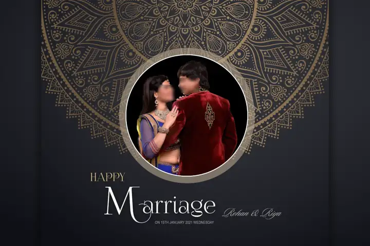 Bright Mandala Art Wedding Album Cover PSD
