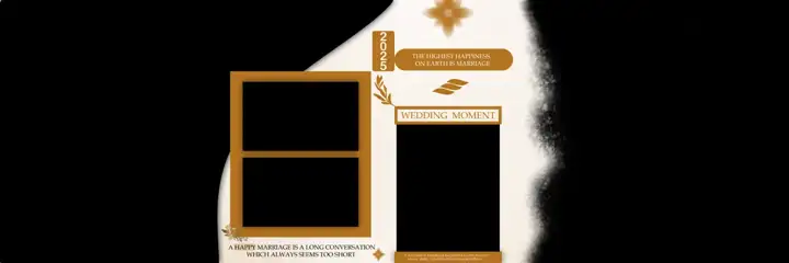 Bright & Timeless Wedding Album 12x36 PSD with Vintage Frame