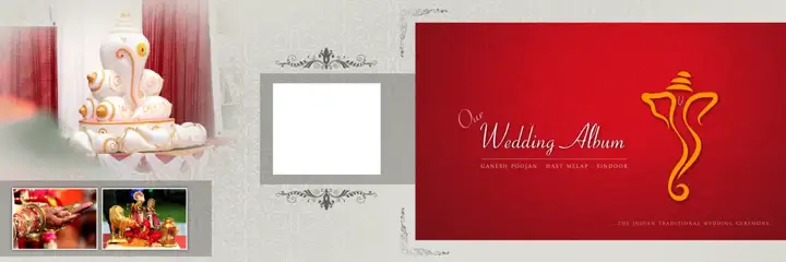 Bright Wedding Album 12x36 PSD with Vintage Frame