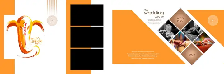 Bright Wedding Album 12x36 PSD with Watercolour Splash