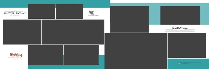 Charming Geometric Lines Wedding Album 12x36 PSD