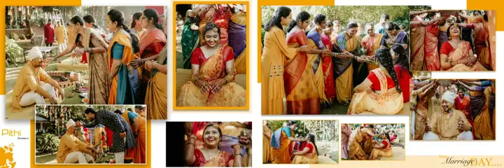 Charming Lace Ornaments Haldi Wedding Album 12x36 PSD