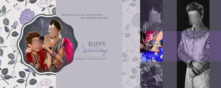 Charming Mandala Art Engagement Wedding Album 12x36 PSD