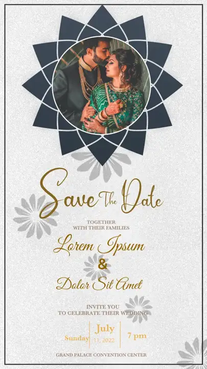 Charming Pastel Clouds Wedding Invitation PSD