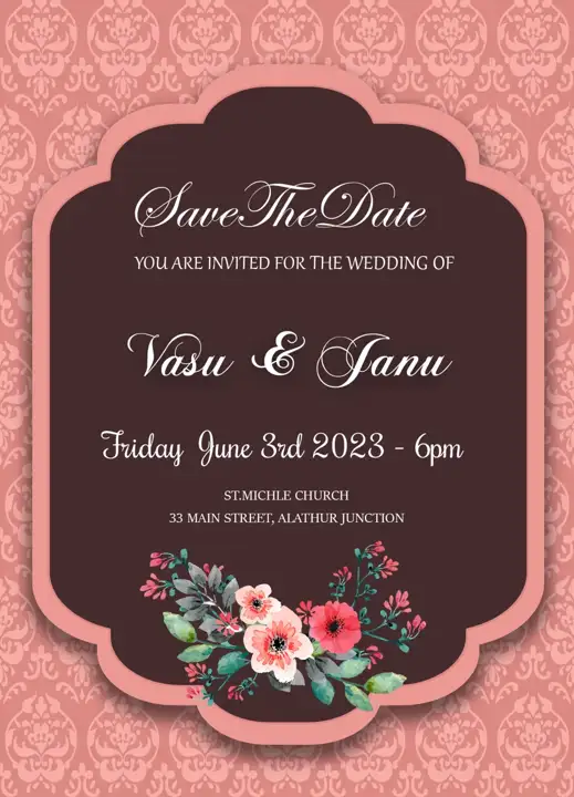 Charming Royal Arch Wedding Invitation 12x36 PSD
