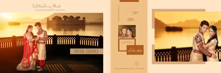 Charming Temple Motif Wedding Album 12x36 PSD