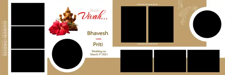 Charming Wedding Album 12x36 PSD with Brush Strokes