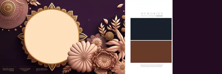 Charming Wedding Album 12x36 PSD with Paisley Pattern