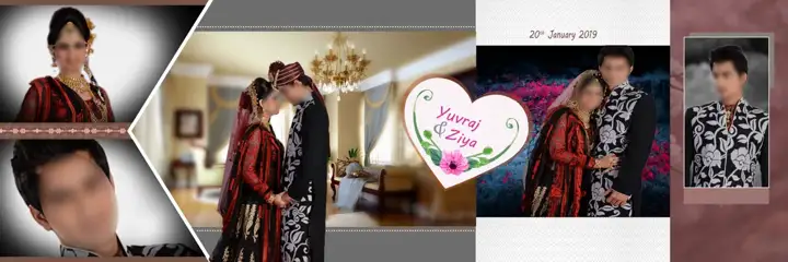 Charming Wedding Album 12x36 PSD with Temple Motif
