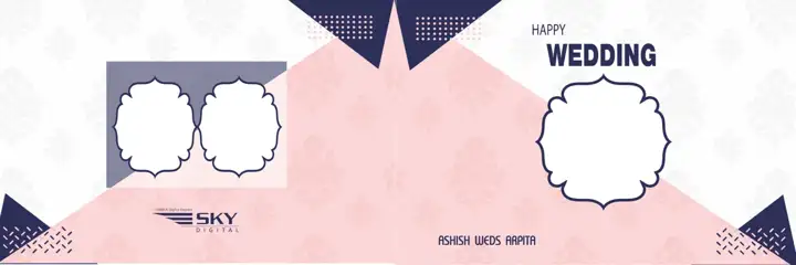 Charming Wedding Album Cover PSD with Rose Petals