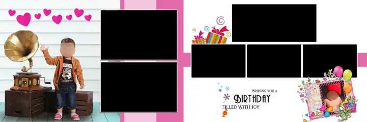 Cinematic Birthday & Baby Album 12x36 PSD – Brush Strokes