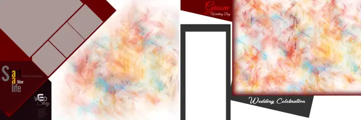 Cinematic Geometric Lines Wedding Album 12x36 PSD