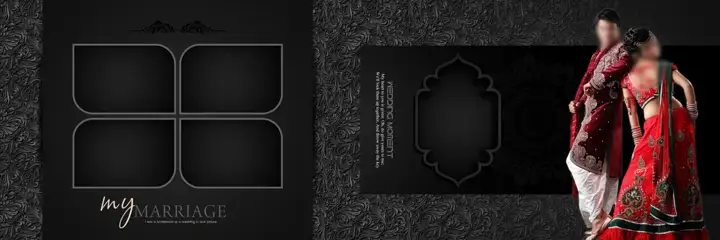 Cinematic Kolam Pattern Wedding Album 12x36 PSD