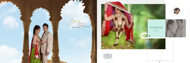 Cinematic Vintage Frame Wedding Album 12x36 PSD