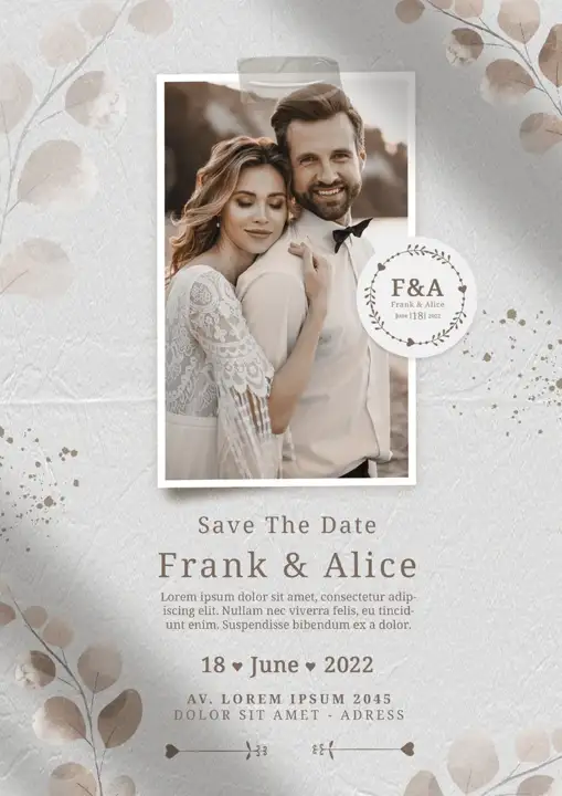 Cinematic Wedding Invitation PSD – Lotus Design