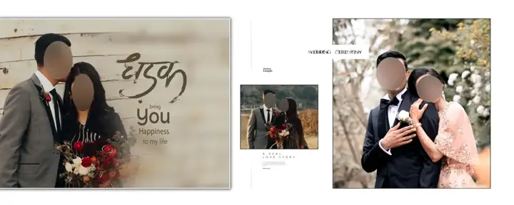 Classic Bokeh Lights Pre-Wedding Photo Album 12x30 PSD